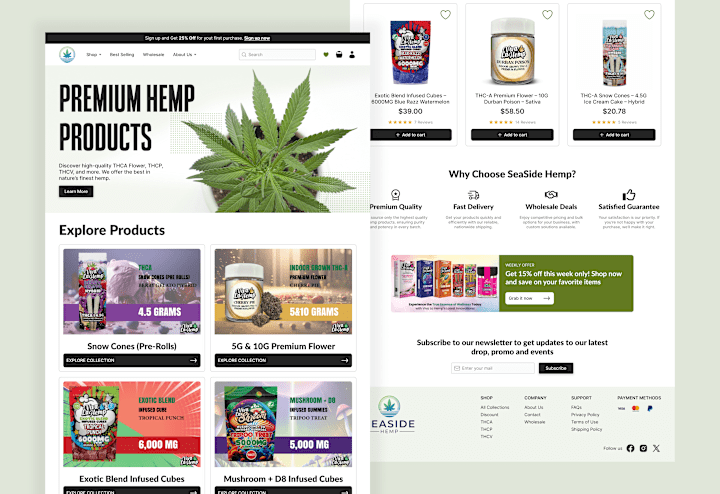 Cover image for Landing Page for Hemp Products