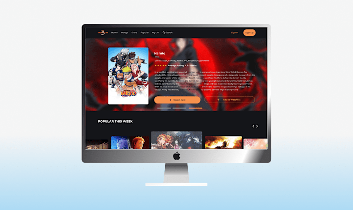 Cover image for Anime Website Landing Page
