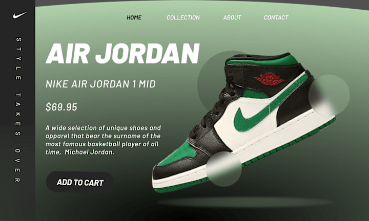 Cover image for Nike Shoes product design/Landing page