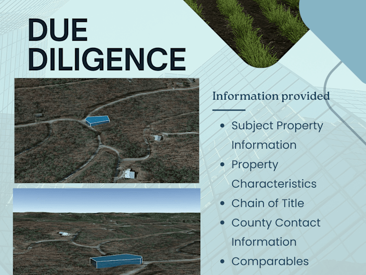 Cover image for Comprehensive Due Diligence with 3D Photos, Title Search, and Co