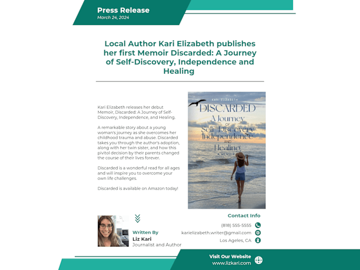 Cover image for Press Release for Kari Elizabeth's Debut Memoir Discarded