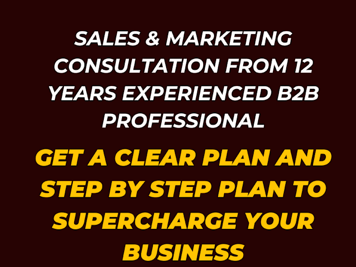 Cover image for B2B Sales & Marketing Strategy Consultation 
