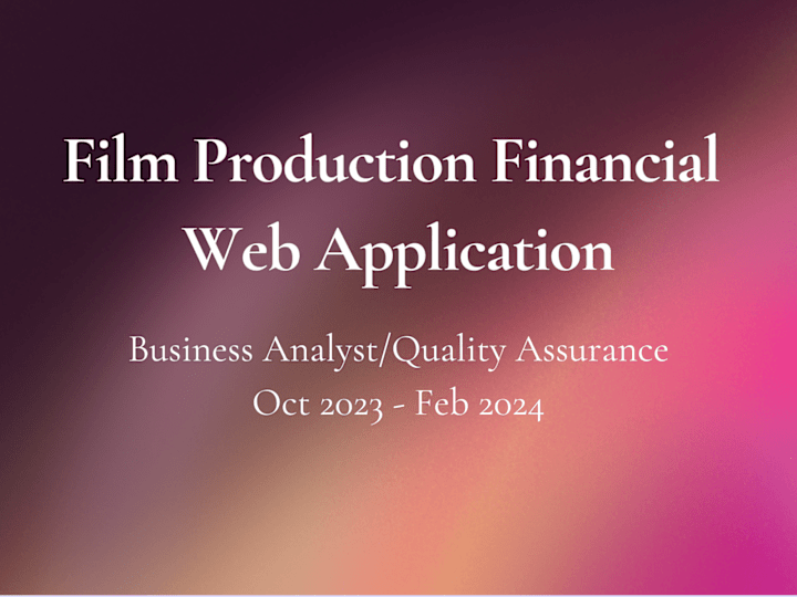 Cover image for Film Production Financial Web Application