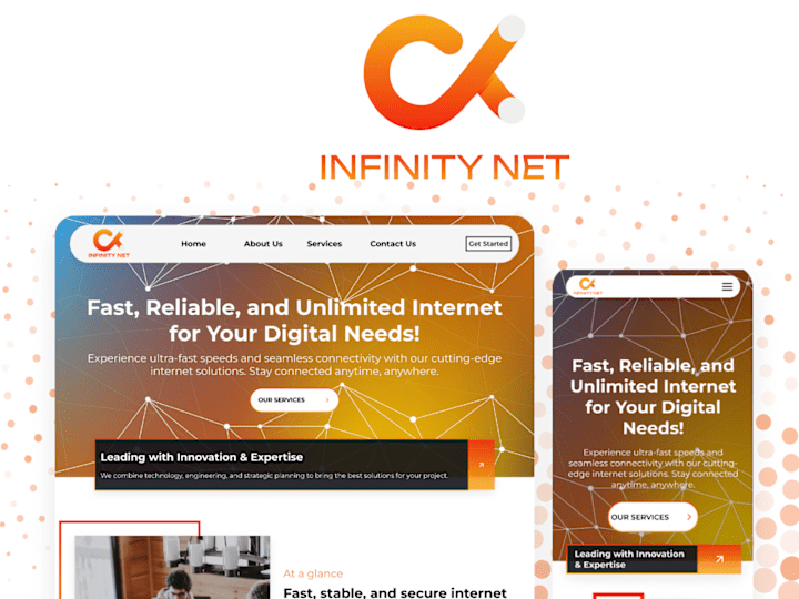 Cover image for InfinityNet Landing Page Design