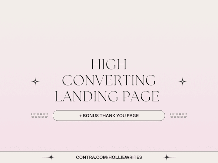 Cover image for High converting landing page + thank you page