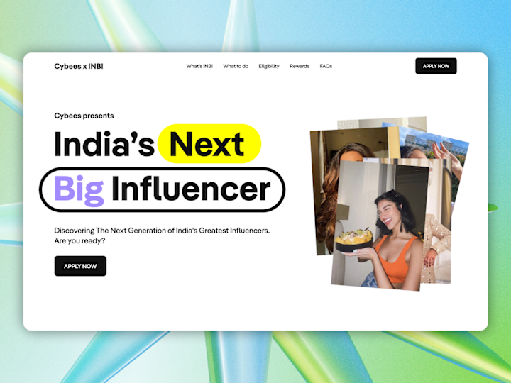 Cover image for India’s Next Big Influencer, Landing Page & Marketing Designs