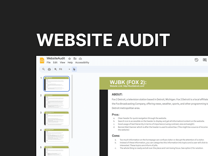 Cover image for Website UX Audit