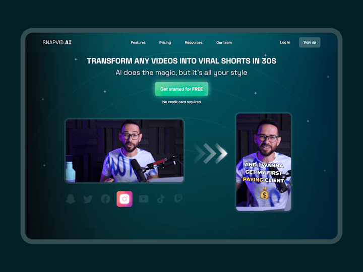 Cover image for SnapVid.AI - Landing Page Design