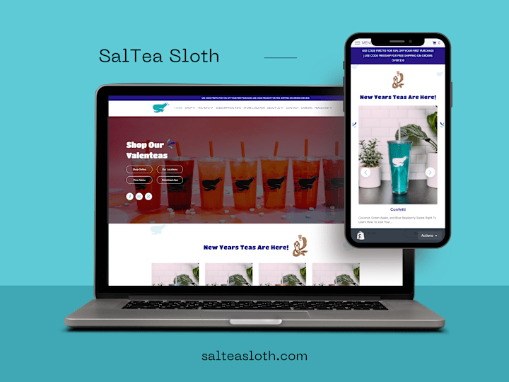 Cover image for SalTea Sloth Shopify Store Development & Design