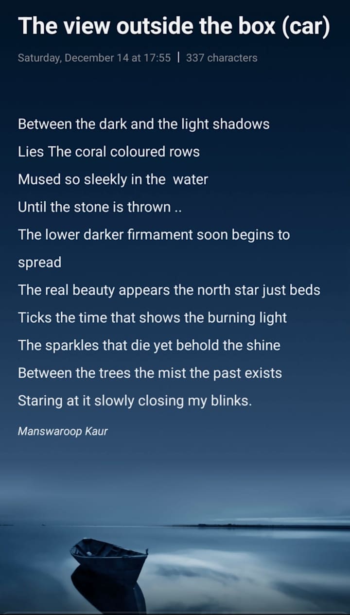 Cover image for View Outside the Car: A Poem That Moves With You