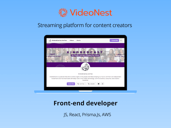 Cover image for Frontend Dev for Video Nest: React.js, Prisma.Js, TypeScript