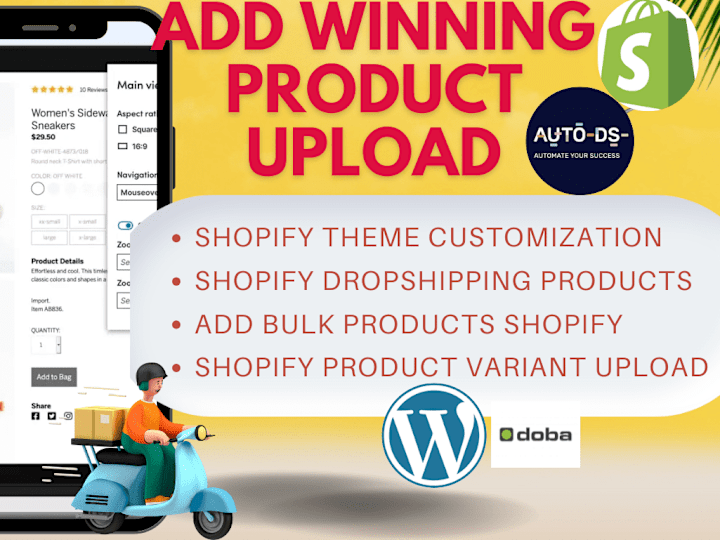 Cover image for add shopify product upload winning product and website redesign