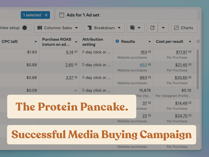 Cover image for The Protein Pancake | Media Buying Campaigns + Ad Design 🥞