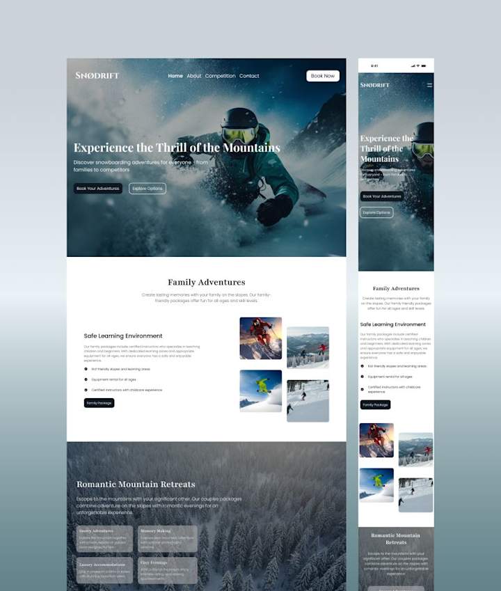 Cover image for Immersive Snowboarding Landing Page Design