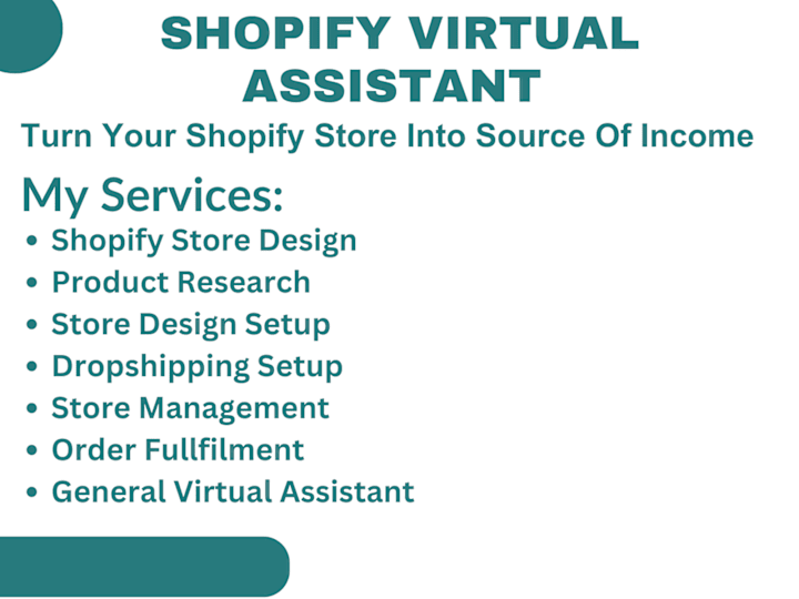 Cover image for I will be your shopify virtual assistant , shopify store manager