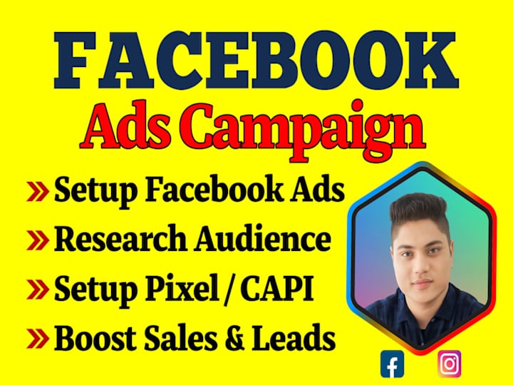Cover image for setup and manage facebook ads campaign for leads and sales