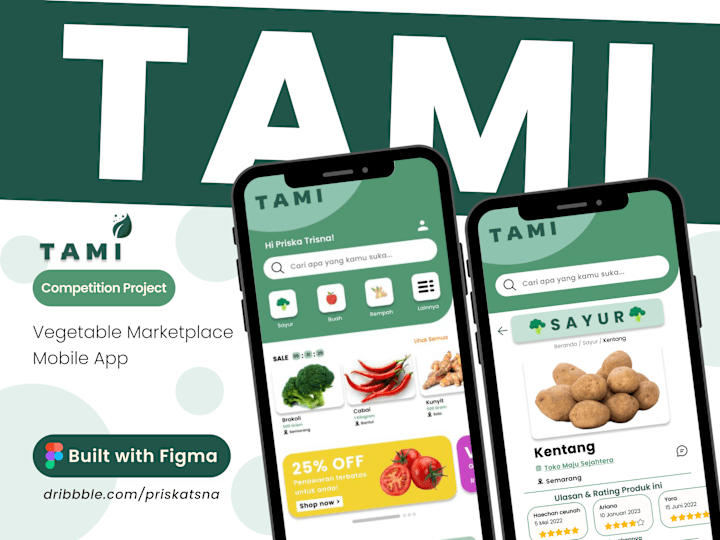 Cover image for TAMI – The Smart Organic Vegetable Marketplace App