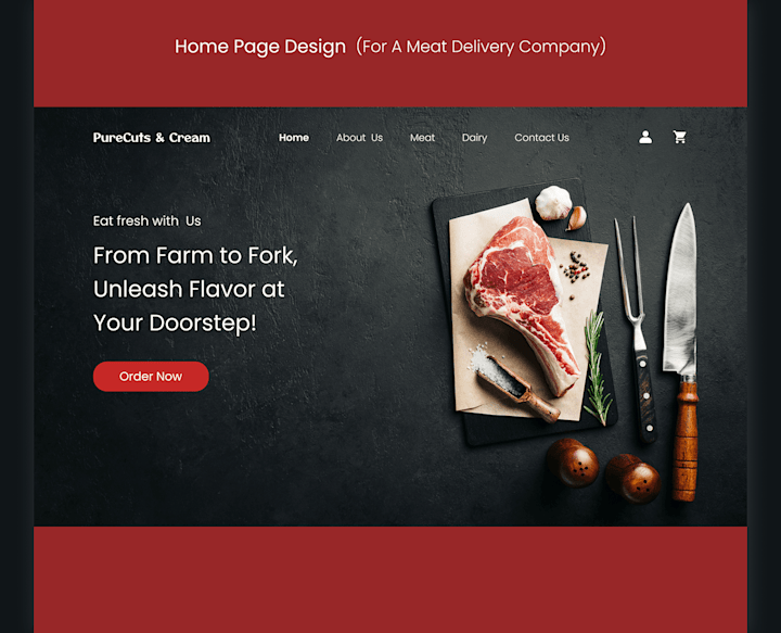 Cover image for Home Page Design: Online Meat Delivery Service 