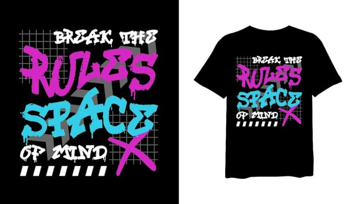 Cover image for Break the Rules Space of Mind t-shirt design, urban style t-shi…