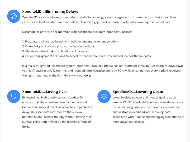 Cover image for Xpedite MD - A cancer treatment portal