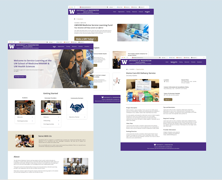 Cover image for UW School of Medicine Service Learning Website