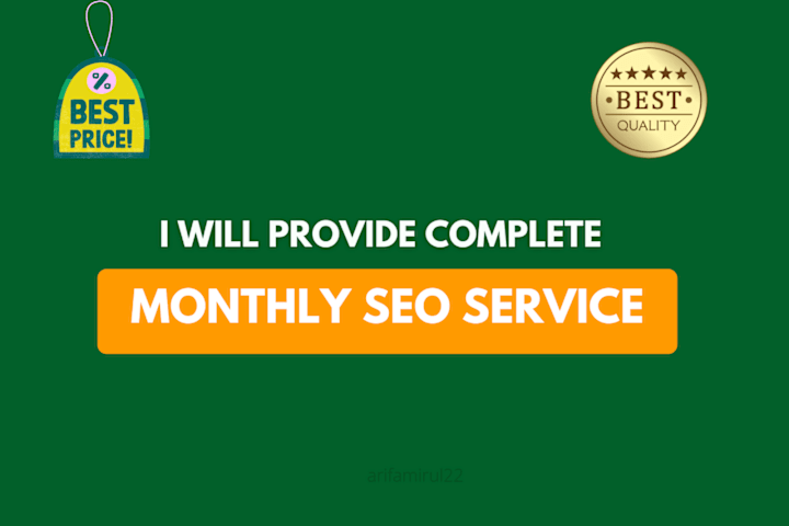 Cover image for I will provide complete monthly SEO service