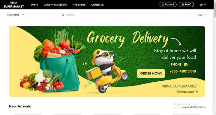 Cover image for E-Commerce Website for Kiina Supermarket