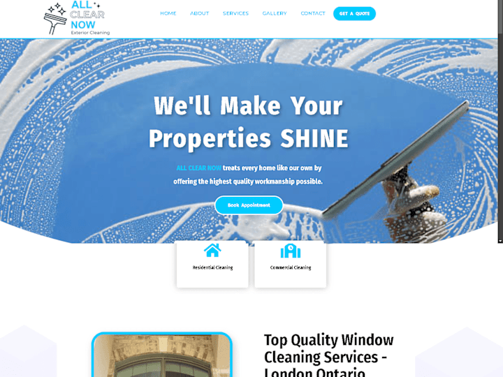 Cover image for WordPress Website Design for a Cleaning Company (All Clear Now)