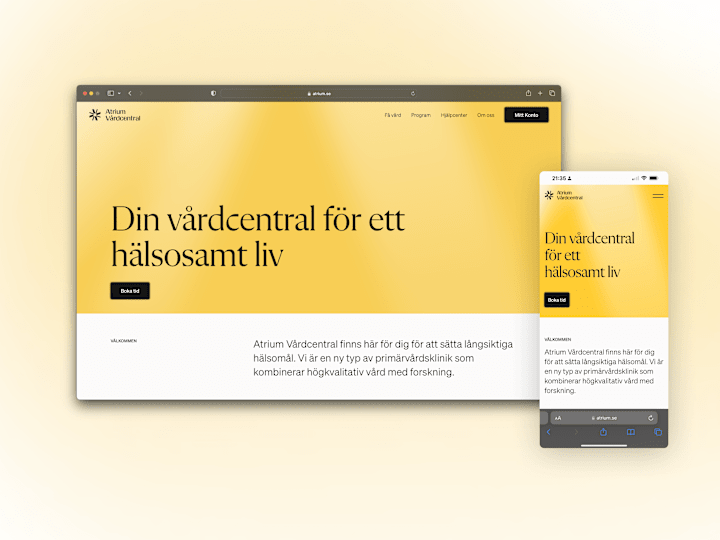 Cover image for Webflow Development for Atrium Vårdcentral, Medical Clinic