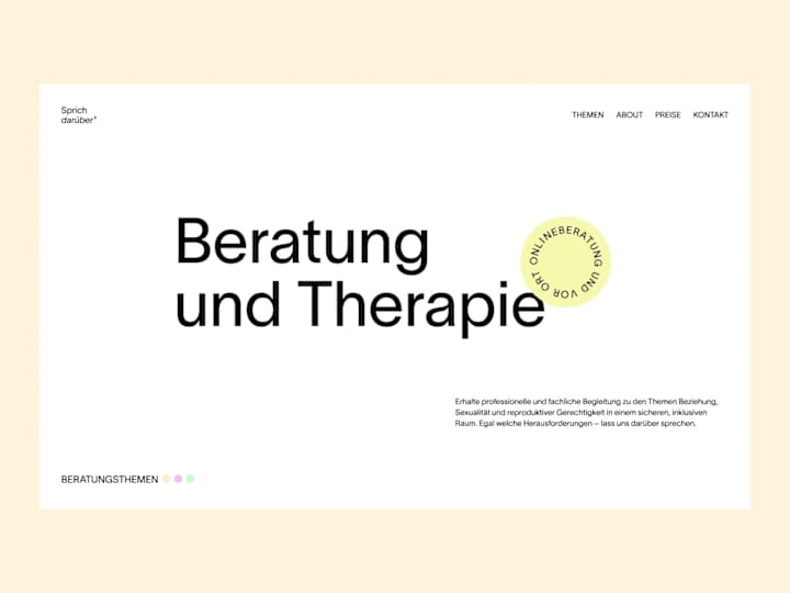 Cover image for Sprich darüber* – Counseling and Therapy