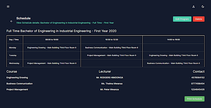 Cover image for Class Scheduling Website