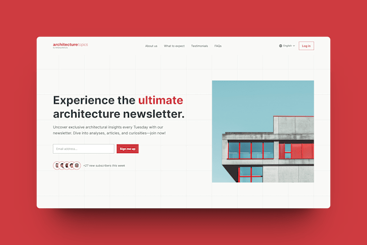 Cover image for Architecture Newsletter Website Hero Section Redesign