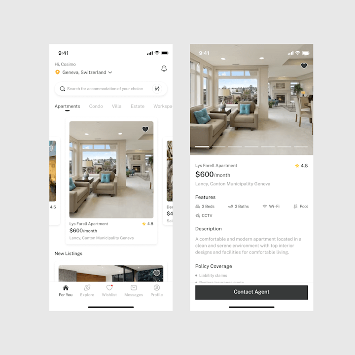 Cover image for Rental Application :: Behance