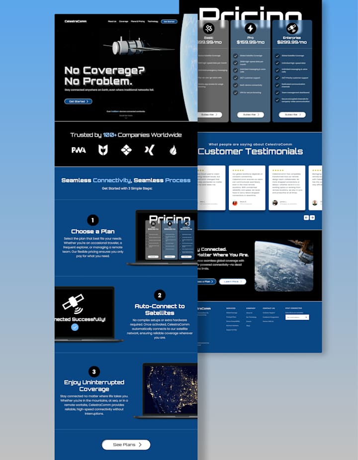 Cover image for CelestraComm Landing Page Concept Design