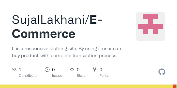 Cover image for GitHub - SujalLakhani/E-Commerce: It is a responsive clothing s…