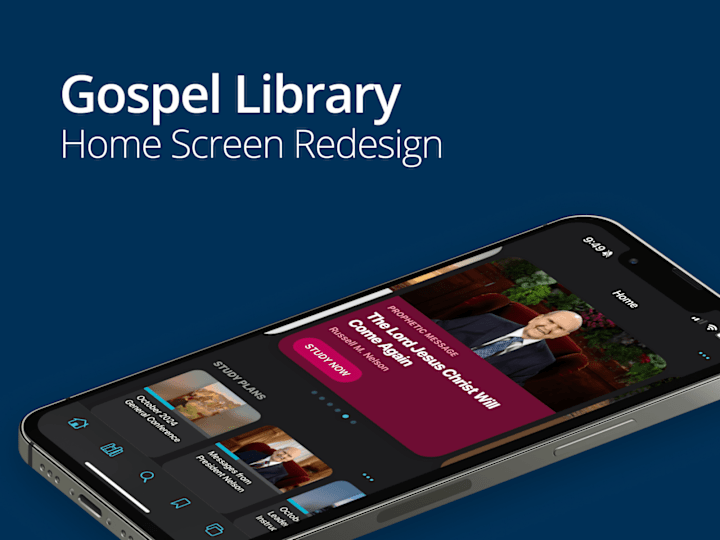 Cover image for Gospel Library App: Home Screen Redesign for iOS and Android