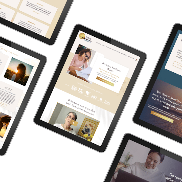 Cover image for Kajabi Website Design ✦ Writing Coach for Nurses with RN2writer