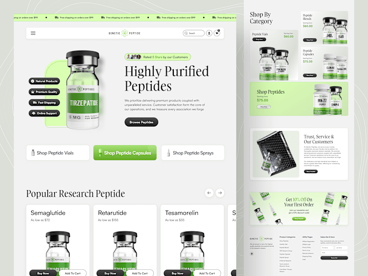 Cover image for Genetic Peptide E-commerce Website Design