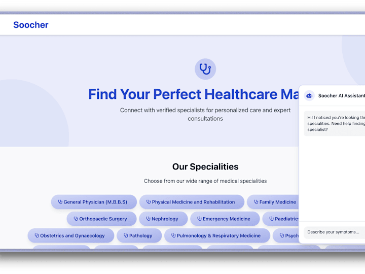 Cover image for Soocher Doctor appointment booking System