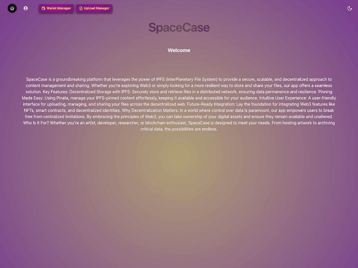 Cover image for SpaceCase- user friendly storage on blockchain!