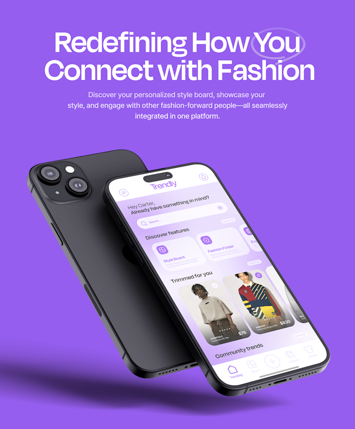 Cover image for Trendly - Fashion Discovery App UX/UI Concept