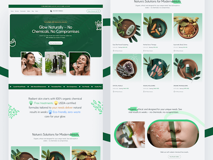 Cover image for PureGlow Holistics: Organic Beauty Clinic Website Design