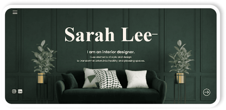 Cover image for Sarah Lee a portfolio website for an interior designer