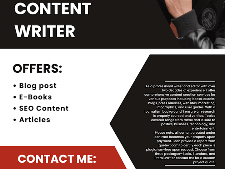 Cover image for I will be your content writer for 1500 words Blog post