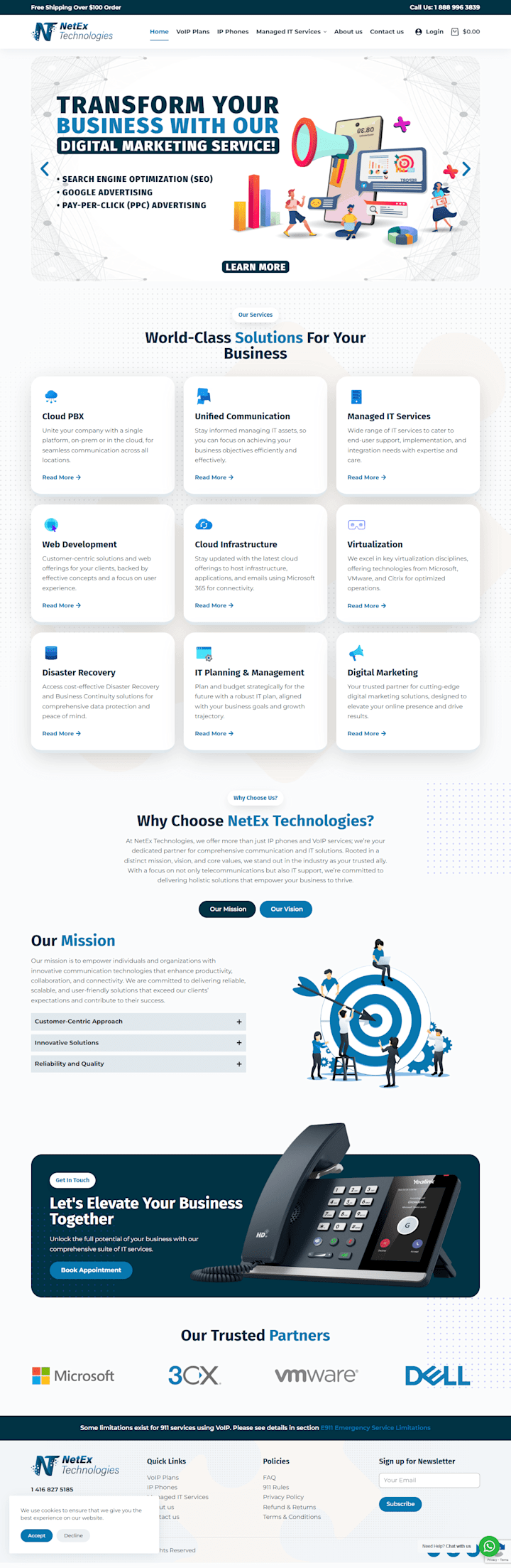 Cover image for IP Phones and VoIP Services Website (NetEx Technologies)