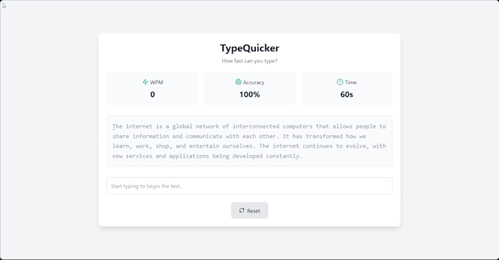 Cover image for TypeQuicker: Precision Typing Test Application