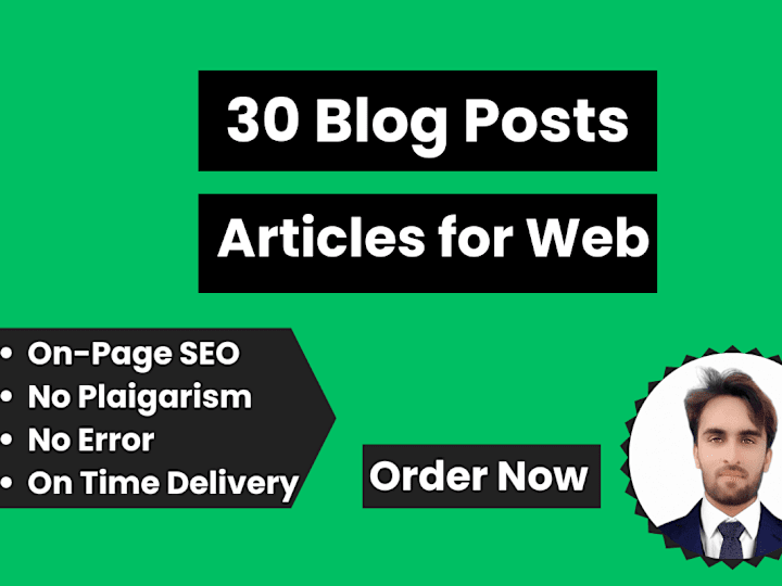 Cover image for I will write and post 30 SEO blog posts articles monthly