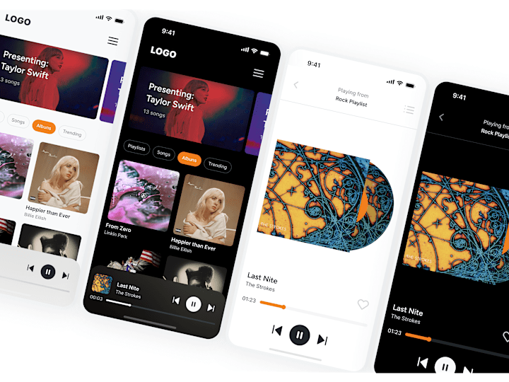 Cover image for Music Streaming UI Design (Light & Dark Mode)