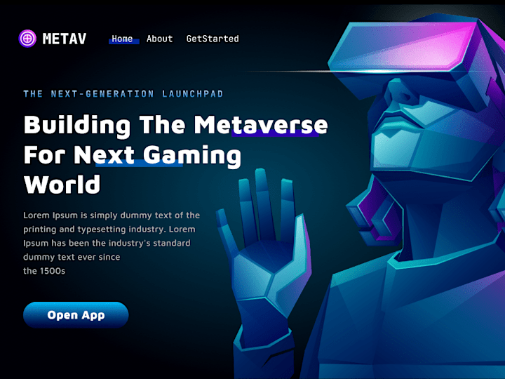 Cover image for Webdesign of a Metaverse App