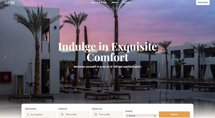 Cover image for Luxe Suite Hotel Booking System Development